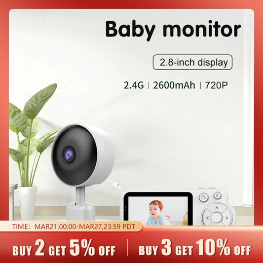 Baby Monitor Wireless Indoor 2.8 Inch Surveillance Video Two Way Audio Night Vision Smart Baby Camera Security Protection